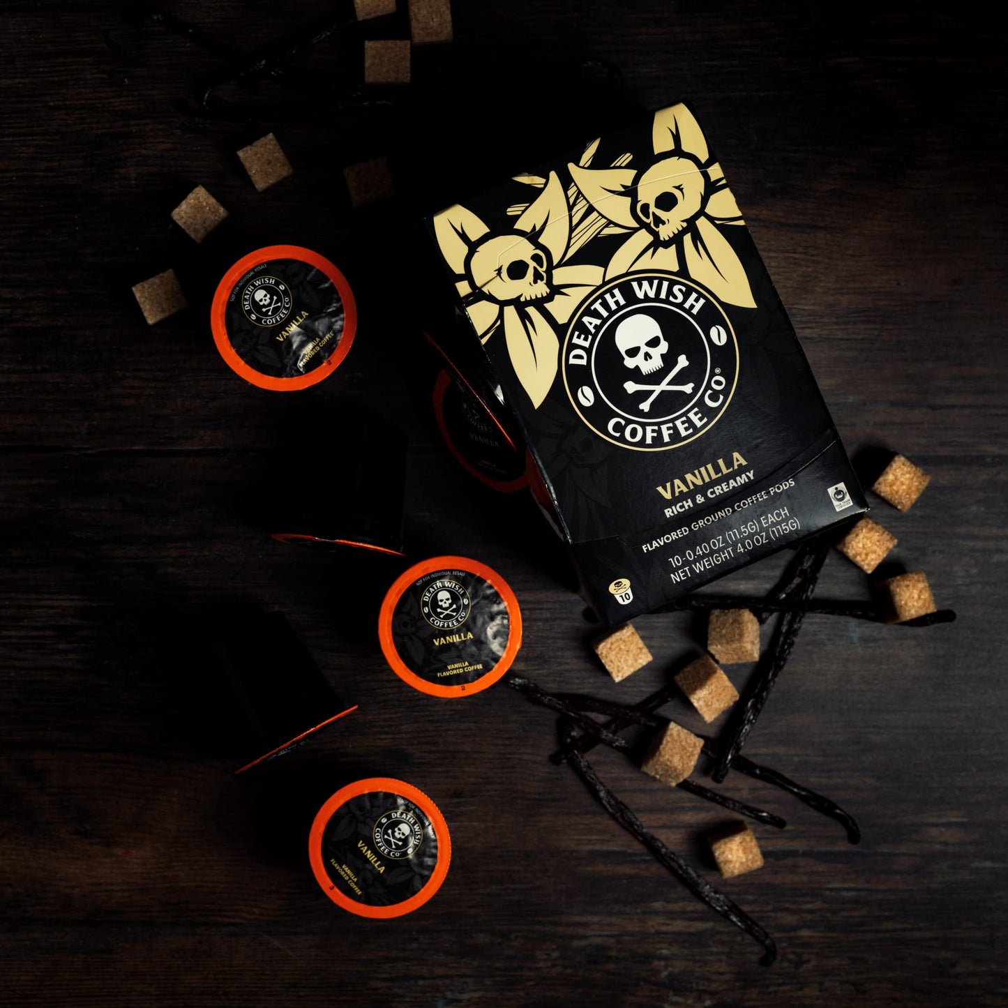Death Wish Coffee Co. Single Serve Coffee Pods - Vanilla Coffee Pods (10 Count)