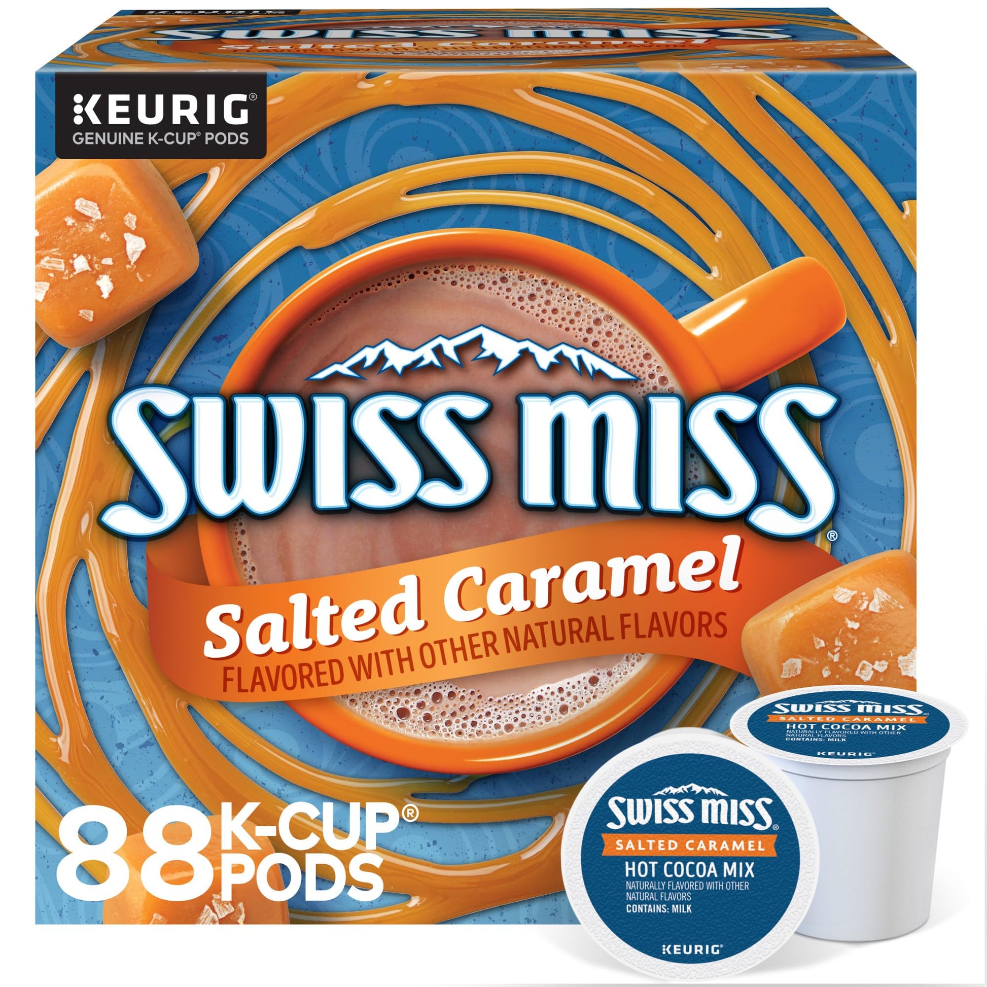 Swiss Miss Salted Caramel Hot Cocoa, Keurig Single Serve K-Cup Pods, 22 Count (Packs of 4)