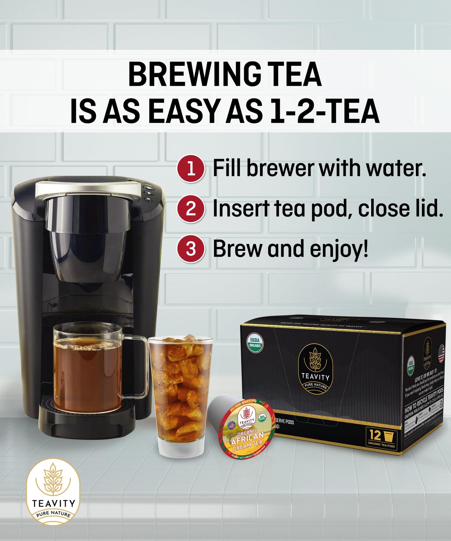 Organic Rooibos Tea Pods With Vanilla & Orange - Naturally Decaf Tea - African Dream By Teavity (36 Tea Pods)