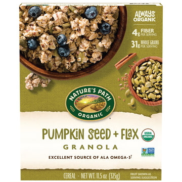 Nature'S Path Organic Pumpkin Seed + Flax Granola, 11.5 Oz (Pack Of 12), Non-Gmo