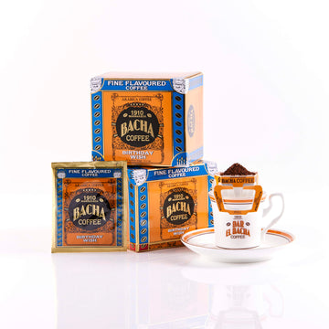 Bacha Coffee | Birthday Wish Fine Flavoured, 100% Arabica Beans, Medium Roast, x12 Individually Wrapped Single Serve Filter Bags
