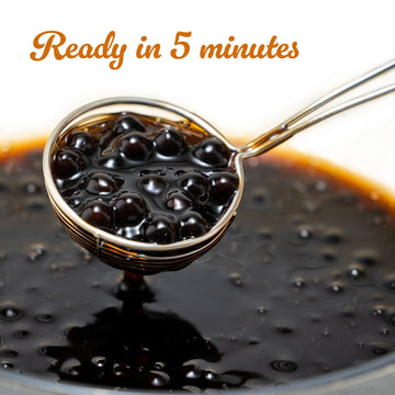 E-FA BRAND Boba Black Tapioca Pearls, Quick Cook, 2.2 LB (Pack of 2), Microwave Ready