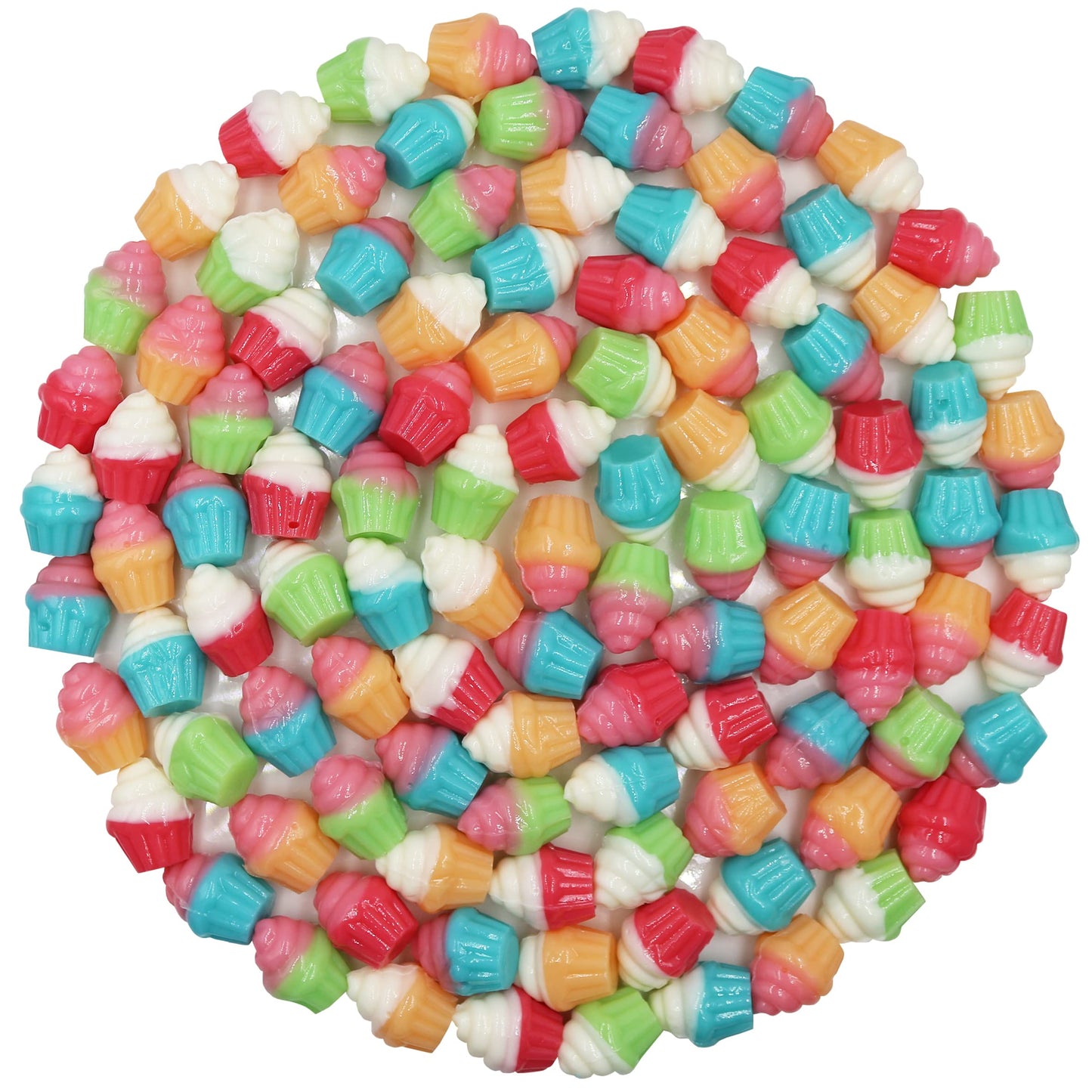 FirstChoiceCandy 3D Rainbow Juicy Gummy Candy (3D Cupcake, 2 Pound)