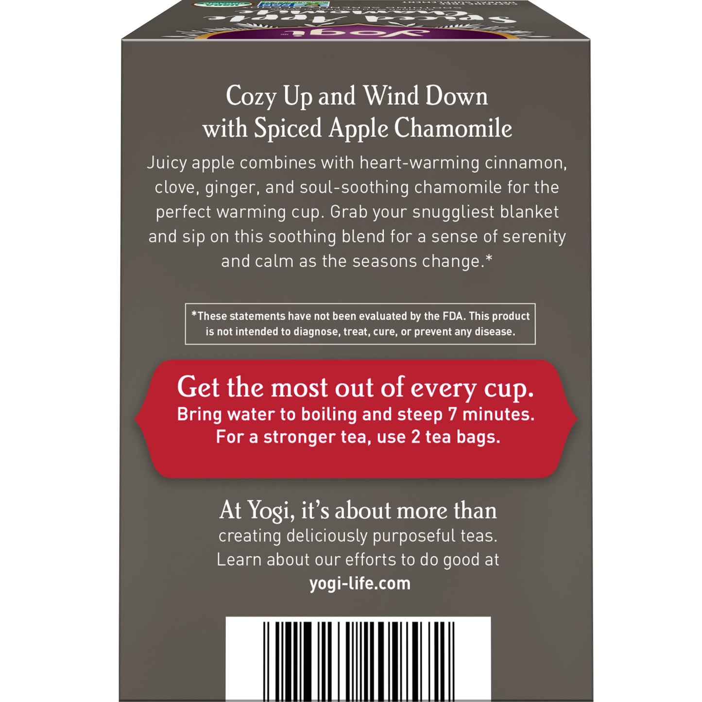 YOGI TEA Organic Spiced Apple Chamomile Tea - Caffeine-Free Relaxation Blend - 16 Tea Bags - 4 Packs