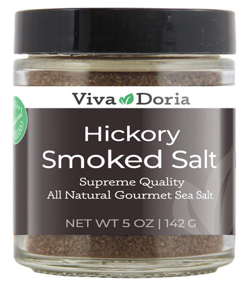 Viva Doria Hickory Smoked Sea Salt, Fine Grain, 5 oz Glass Jar