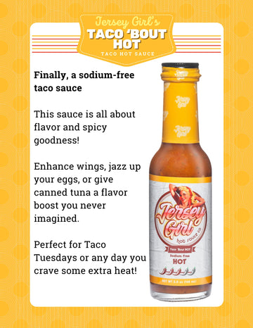 Jersey Girl Taco Bout Hot Sauce - Naturally Sodium Free, Gluten Free, Keto Friendly - 5oz