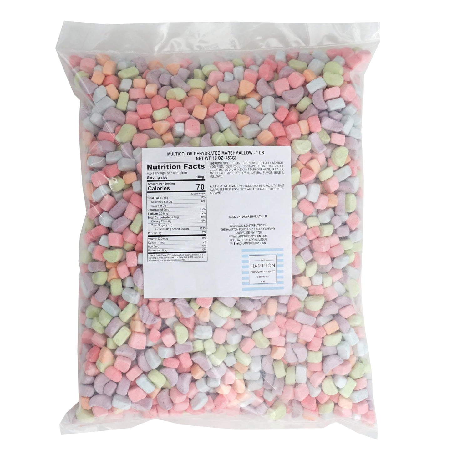 Dehydrated Cereal Marshmallows  1 Pound Bulk Bag Mini Dehydrated Marshmallows  The Hampton Popcorn & Candy Company