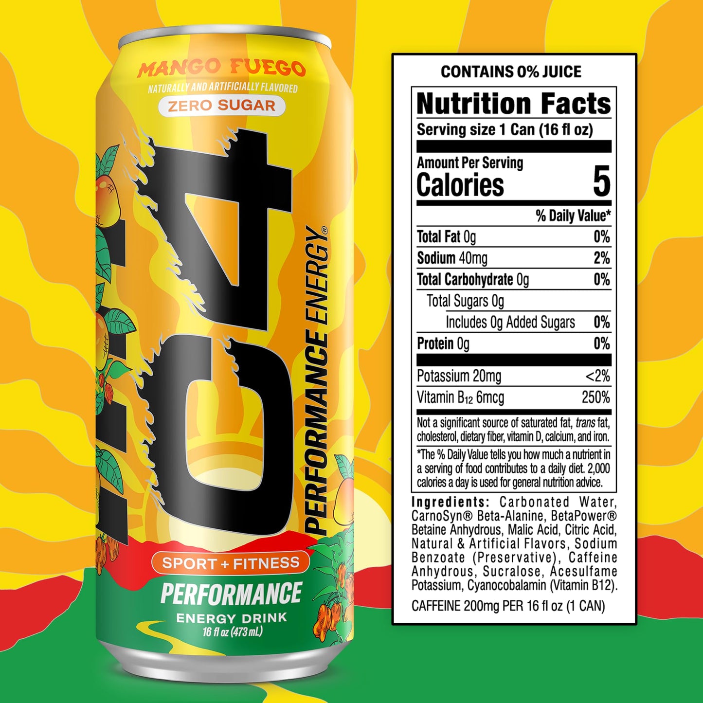 C4 Performance Energy Drink - Mango Fuego