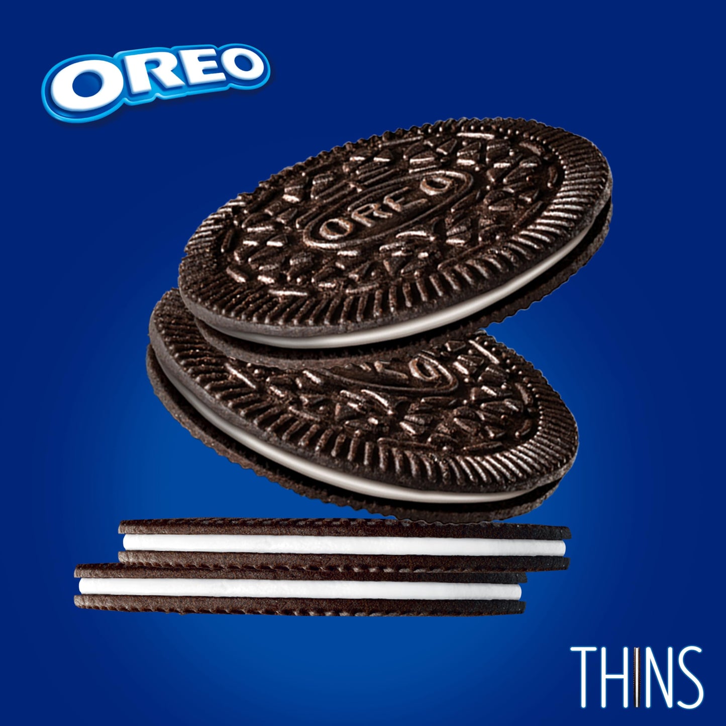 Oreo Thins Chocolate Sandwich Cookies, 12 Packs, 9.21 oz Each, Brown, Perfect for Snacking