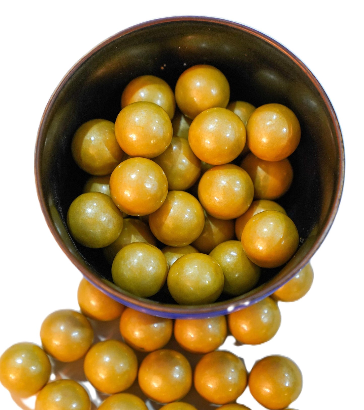 Gold Gumballs - 2 lbs of 1 Tutti Frutti Gumballs in Resealable Bag to Ensure Freshness. Perfect for Color Themed Parties or Cand