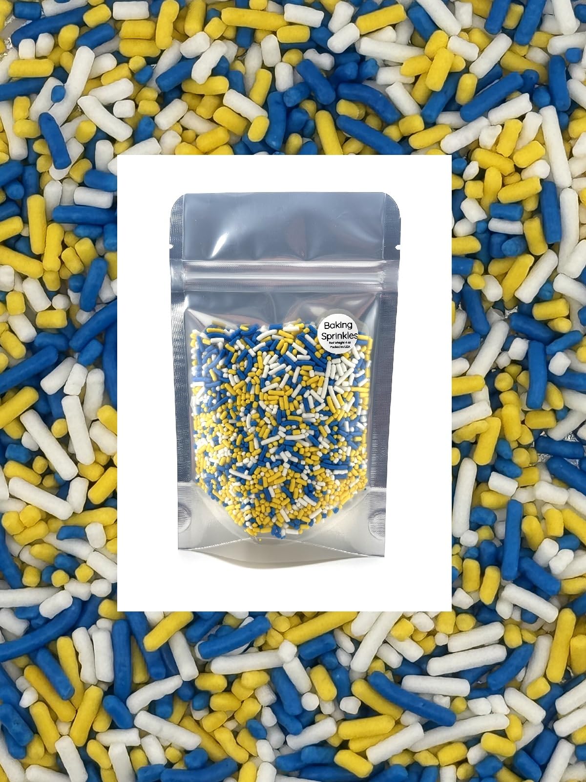 Blue Yellow White Sprinkles For Cake, Cupcake, Cookie Decorations, Ice Cream And Donut Toppings Edible Decorating Baking Supplie