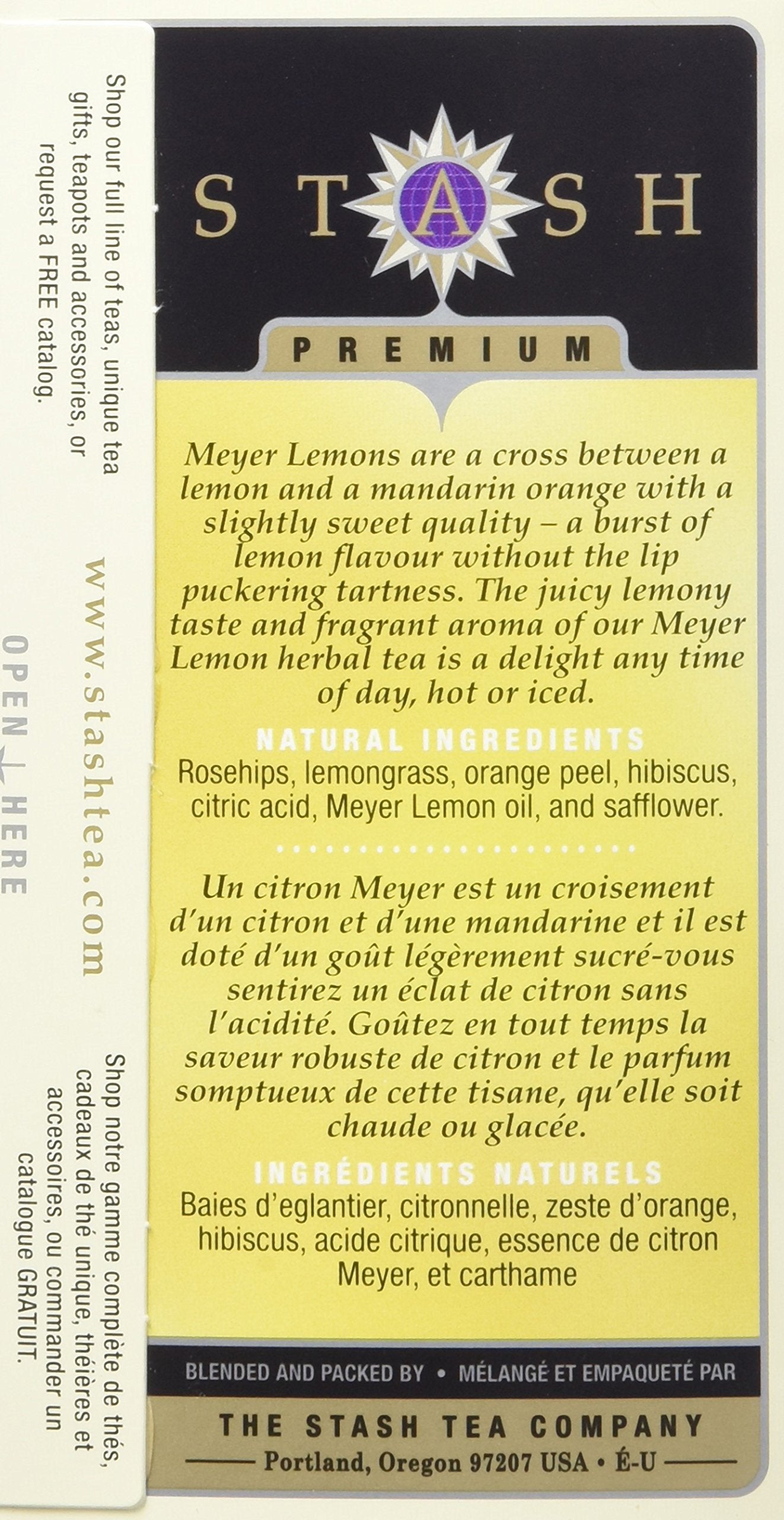 Stash Tea Meyer Lemon Herbal Tea 20 Count
