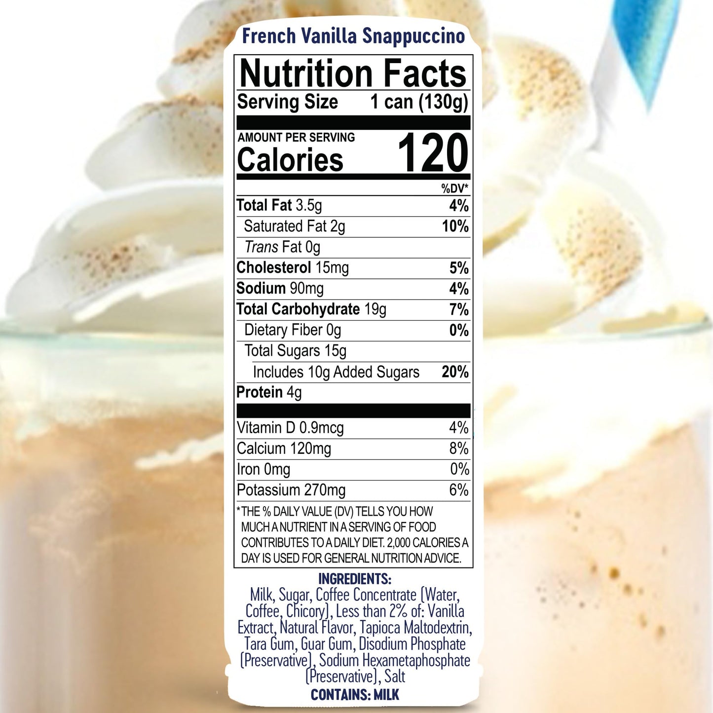 ColdSnap French Vanilla Snappuccino Pods, 12-Count - Creamy Frozen Latte Coffee Beverage, No Prep, No Freezer Required