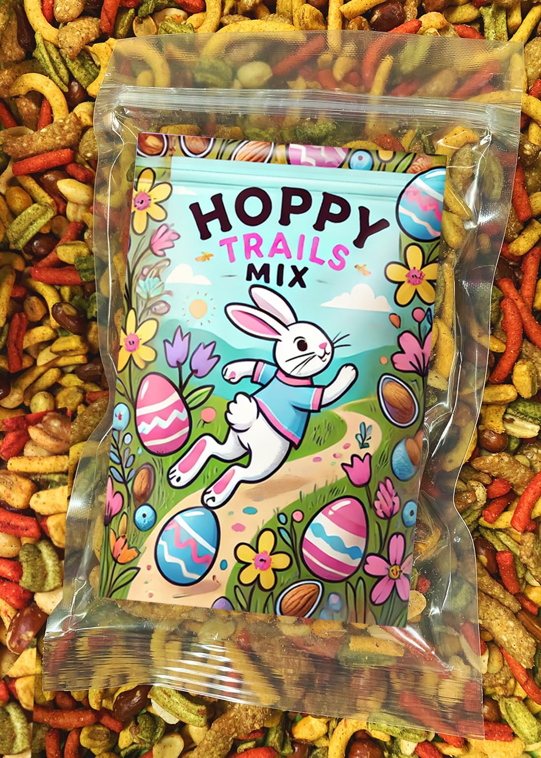 Gears Out Uncle Franks Hoppy Trails Mix - Easter Trail Mix with Peanuts, Pepitas, Churritos & Cashews, 9 Ounce Pack