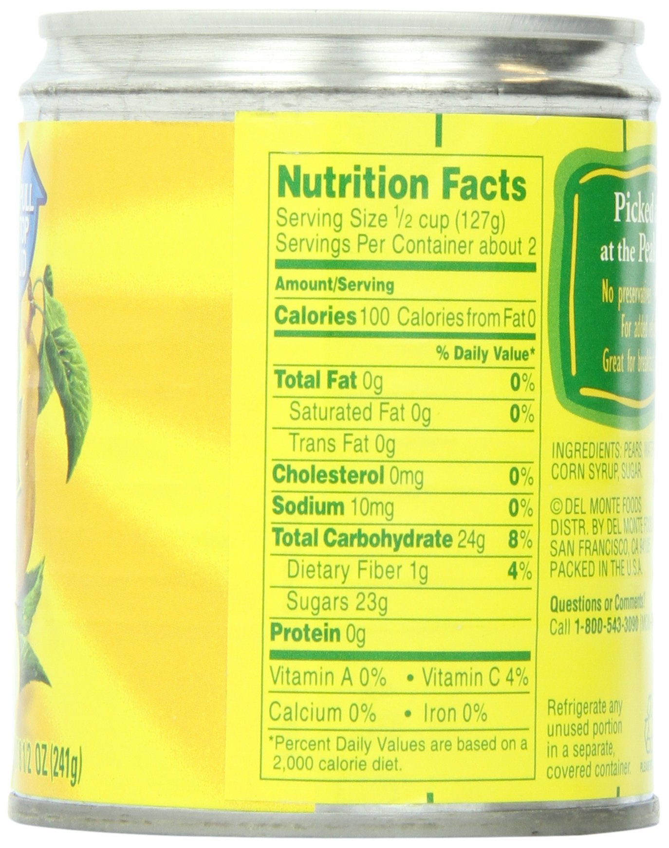 Del Monte Canned Pear Halves In Heavy Syrup, 8.5 Ounce -- 12 Per Case.