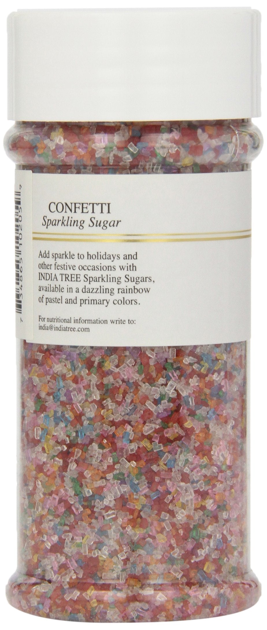 India Tree Confetti Sparkling Sugar, 7.5 Oz Jar (Pack Of 3)