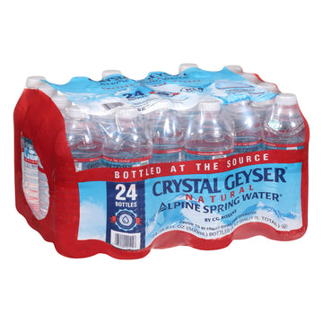 Crystal Geyser Natural Alpine Spring Water, Drinking Water Bottled at the Source, 16.9oz Bottles, 24-Pack