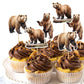 Ercadio 24 Pack Brown Bear Cupcake Toppers Brown Bear Cupcake Picks Animal Cupcake Picks Brown Bear Birthday Cupcake Decorations
