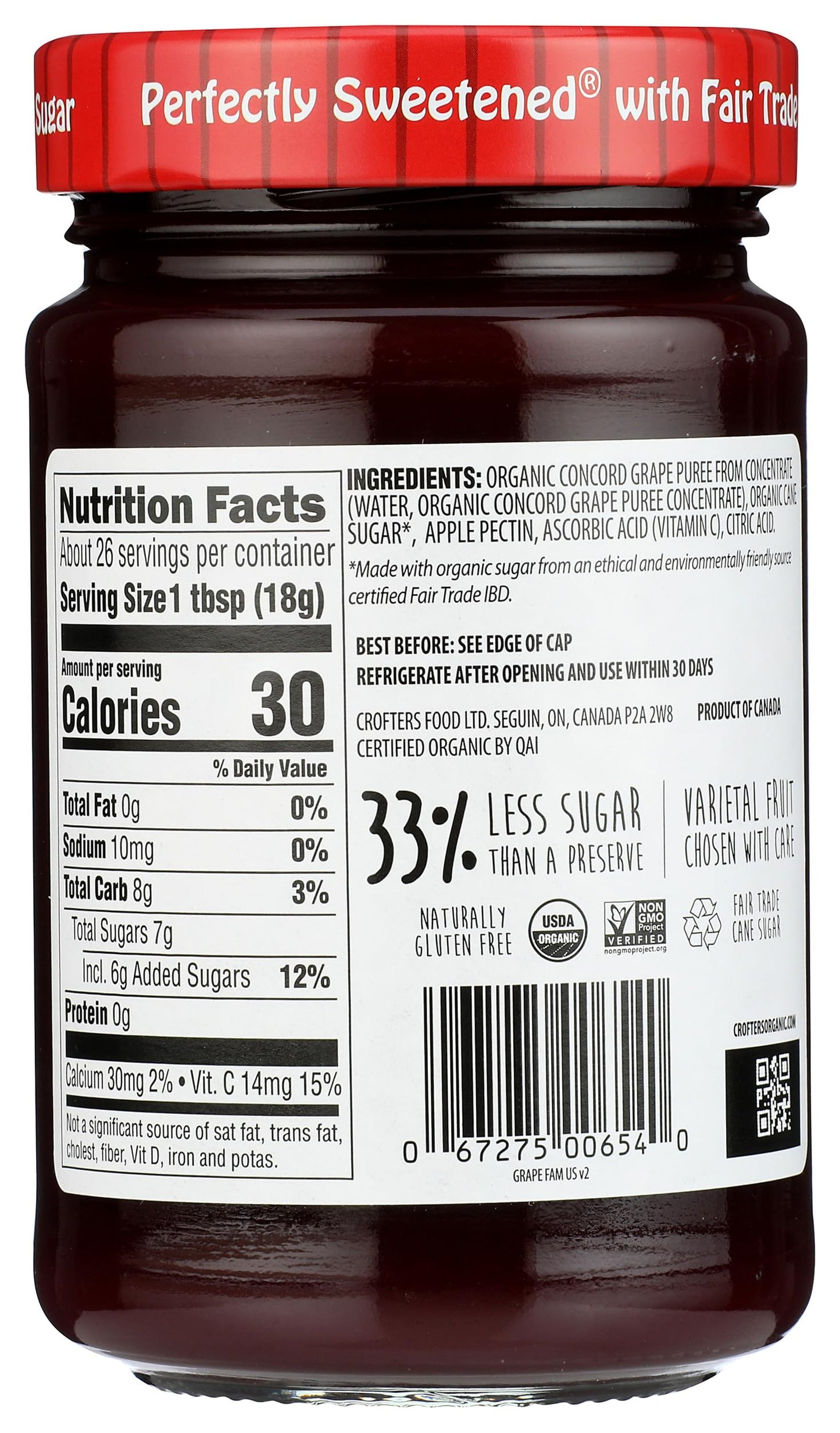 Crofters Organic Concord Grape Premium Spread, 16.5 Oz