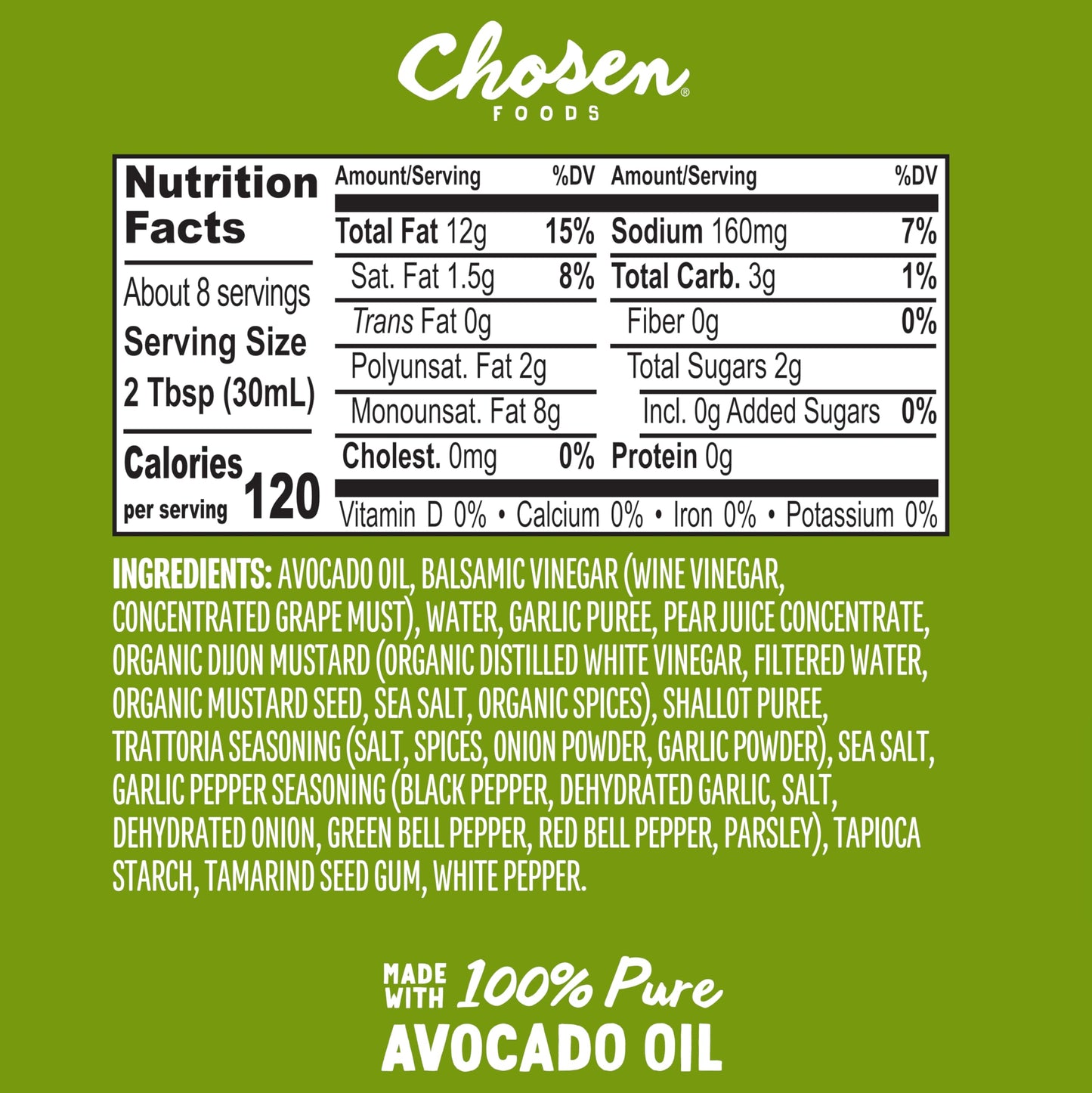 Chosen Foods Homestyle Balsamic Dressing And Marinade 8 Oz With Recipe E-Book Bundle