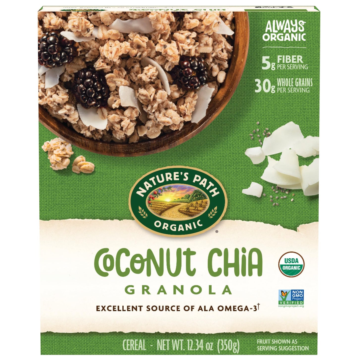 Nature s Path Organic Coconut Chia Granola, 12.34 oz (Pack of 12), Non-GMO