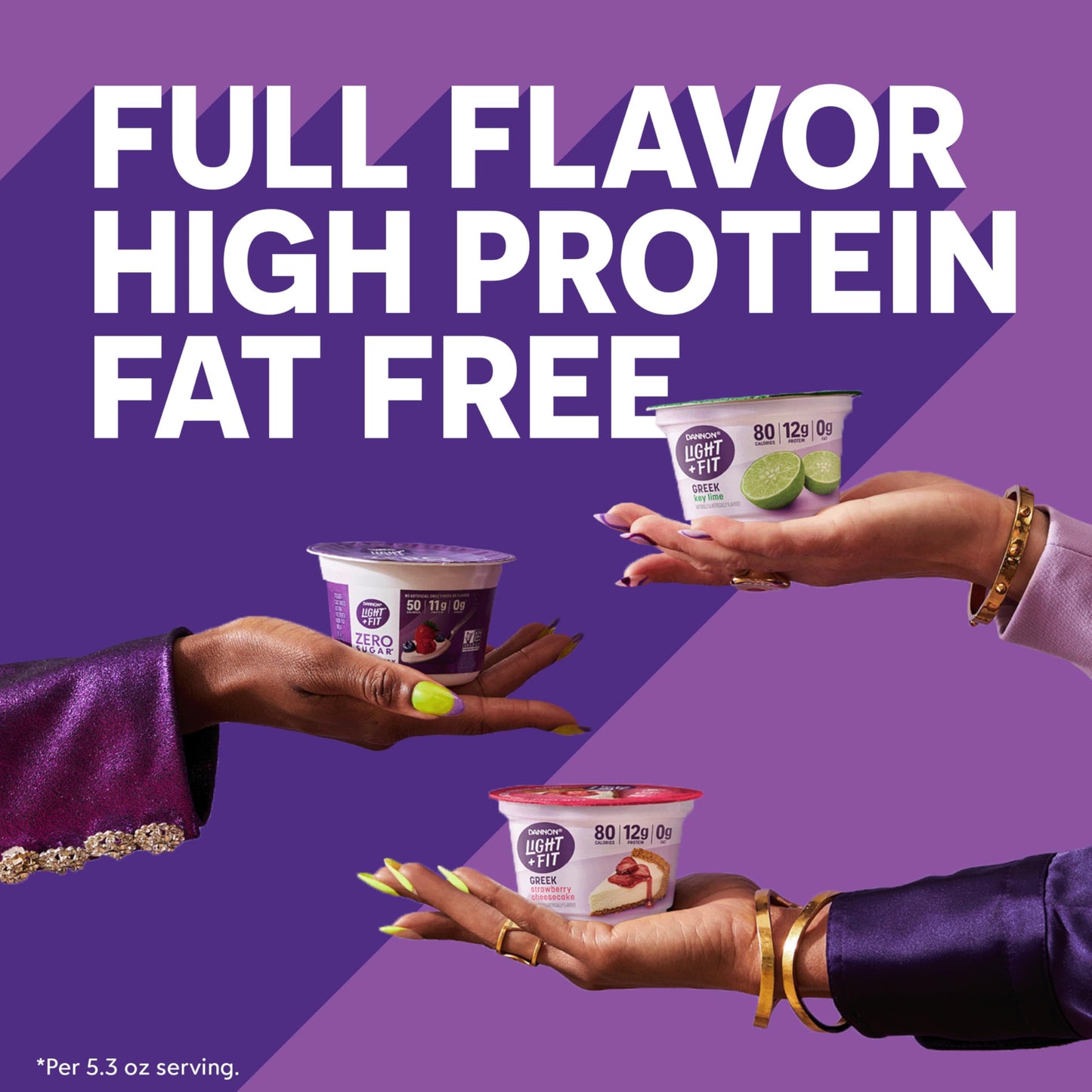 Dannon Light + Fit Greek Strawberry Cheesecake Fat Free Yogurt, Creamy and Delicious Gluten Free Yogurt, 4 Ct, 5.3 OZ Yogurt Cup
