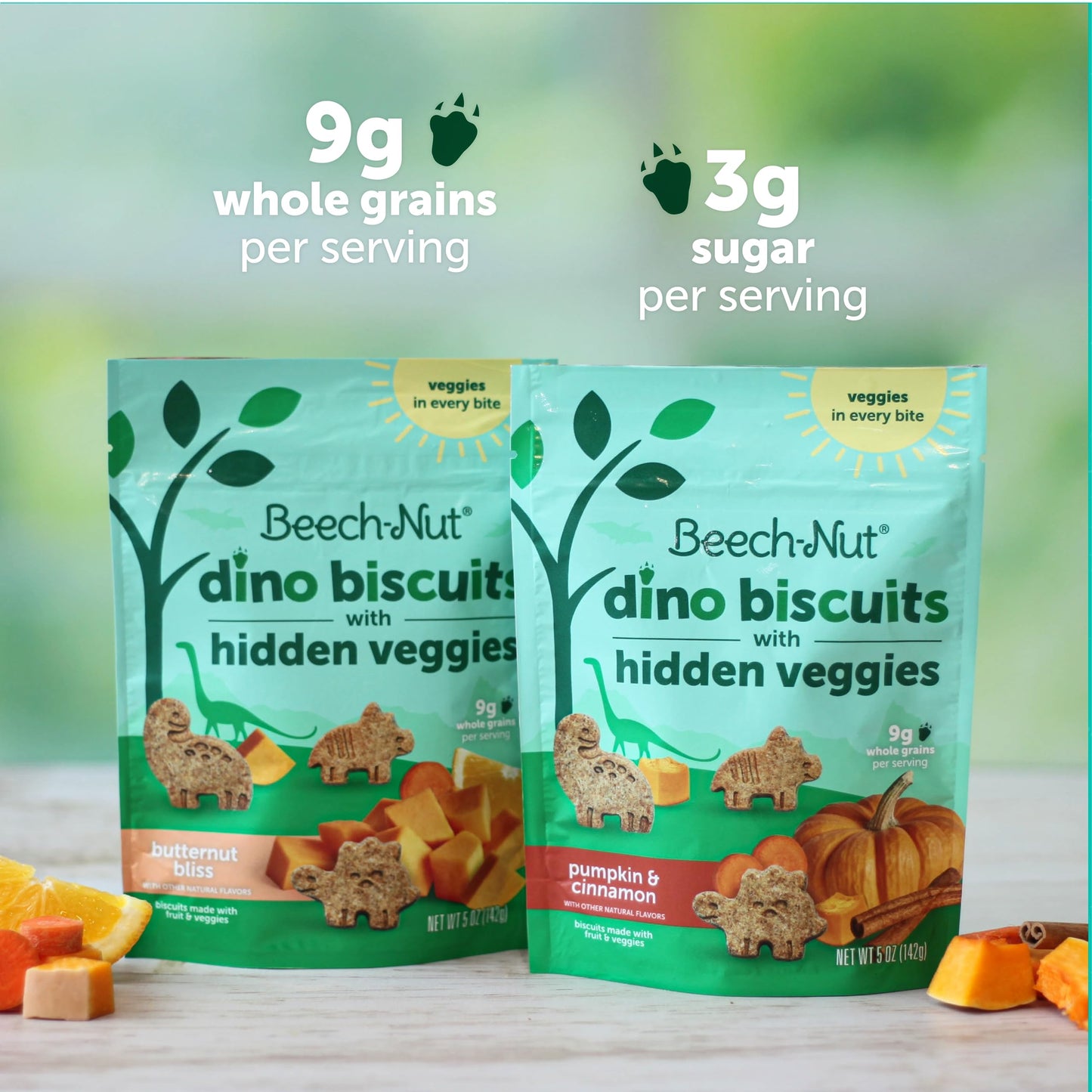Beech-Nut Toddler Snacks Variety Pack, Dino Biscuits With Hidden Veggies, Non-Gmo Baked Snack For Kids, 5 Oz Bag (7 Pack)