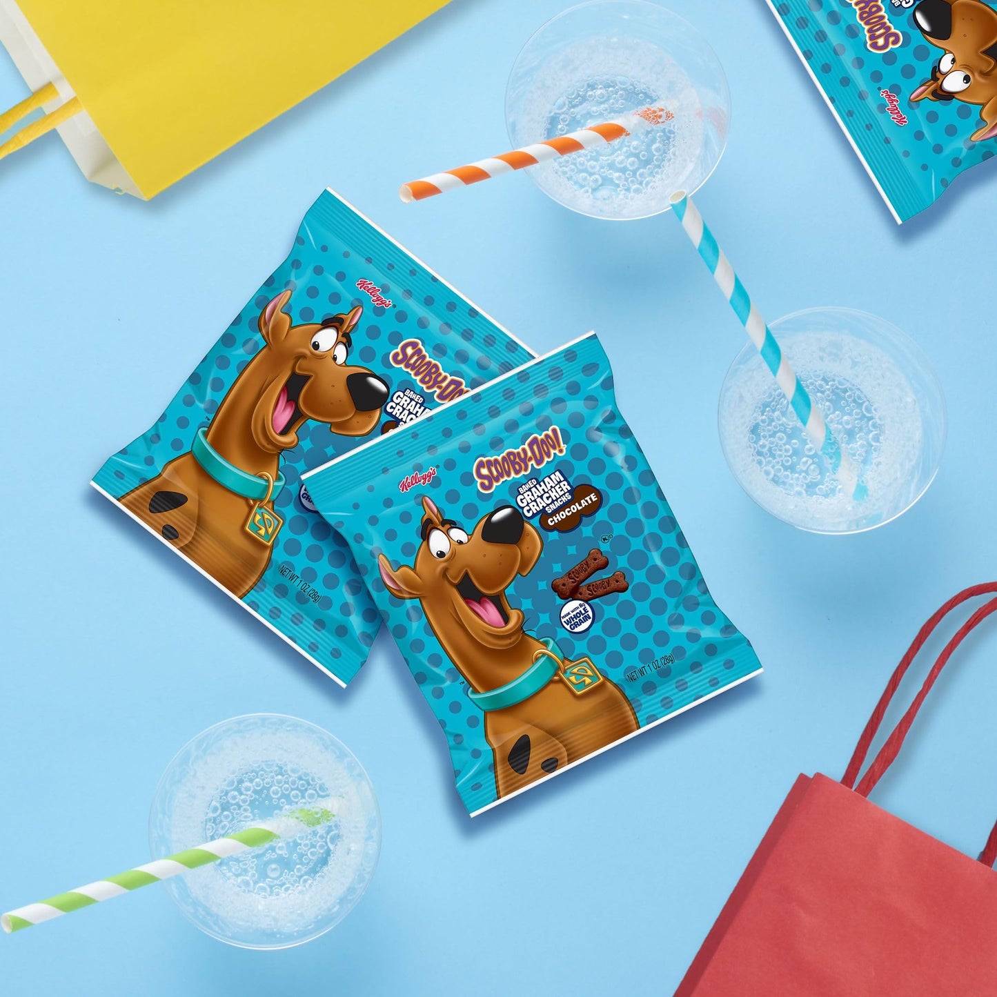 Kellogg s SCOOBY-DOO! Baked Graham Cracker Snacks, Lunch Snacks, Chocolate (40 Pouches)