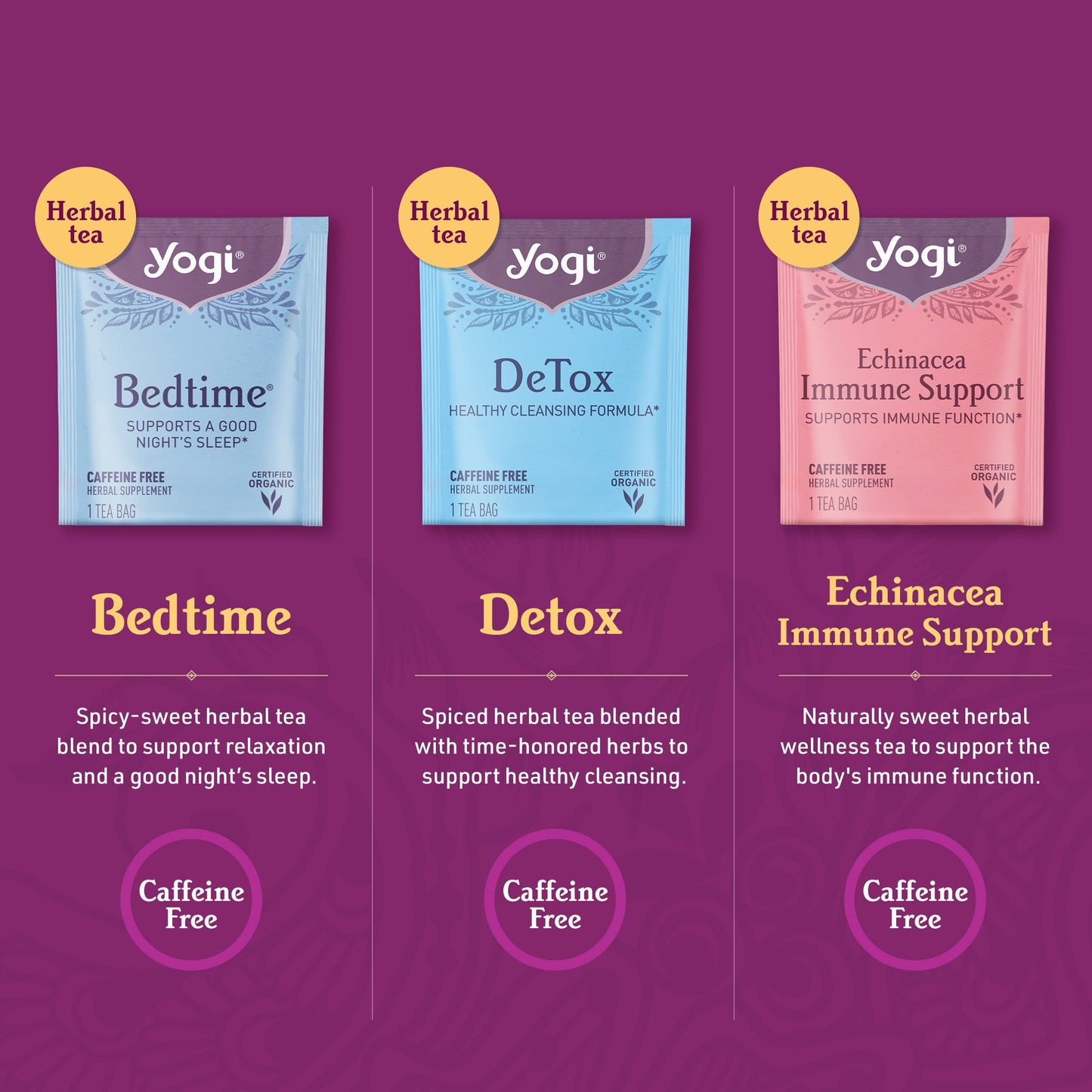 Favorites Yogi Tea Organic Sampler Gift Box - Assorted Delicious Wellness Teas - 9 Herbal, Green & Black Teas - Tea Gift Set & V