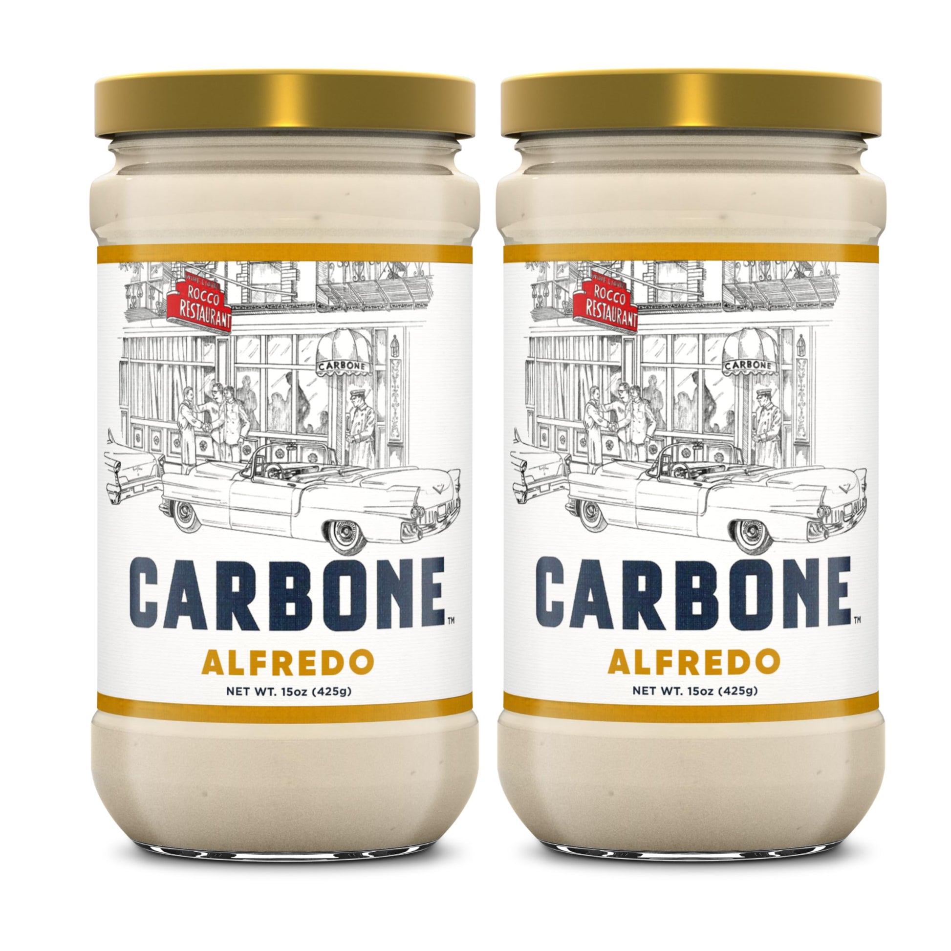 Carbone Classic Alfredo Pasta Sauce | Premium Quality Ingredients | Creamy Blend Of Parmesan And Romano Cheese | Low Carb, Glute