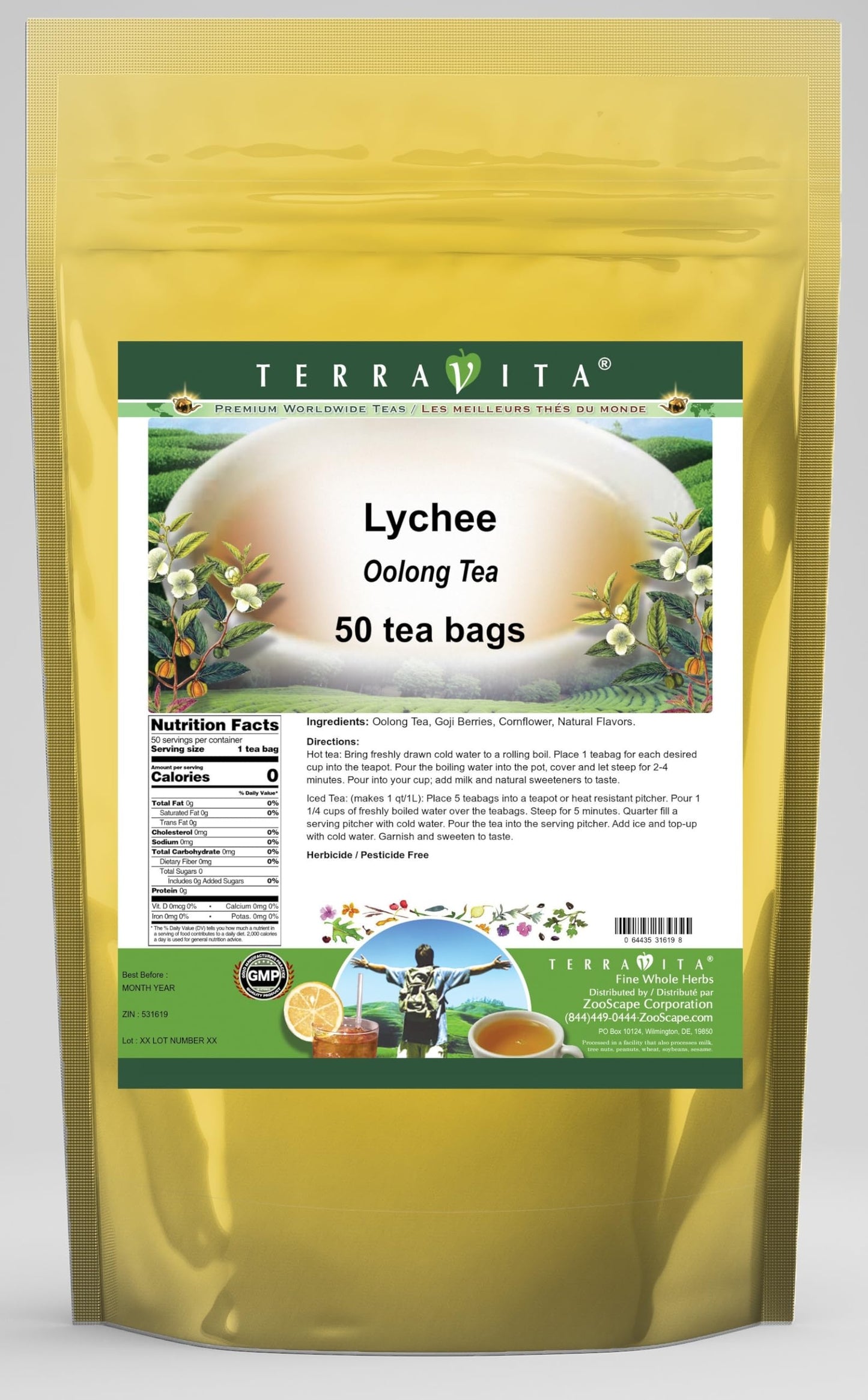 Lychee Oolong Tea (50 tea bags, ZIN: 531619) - 2 Pack