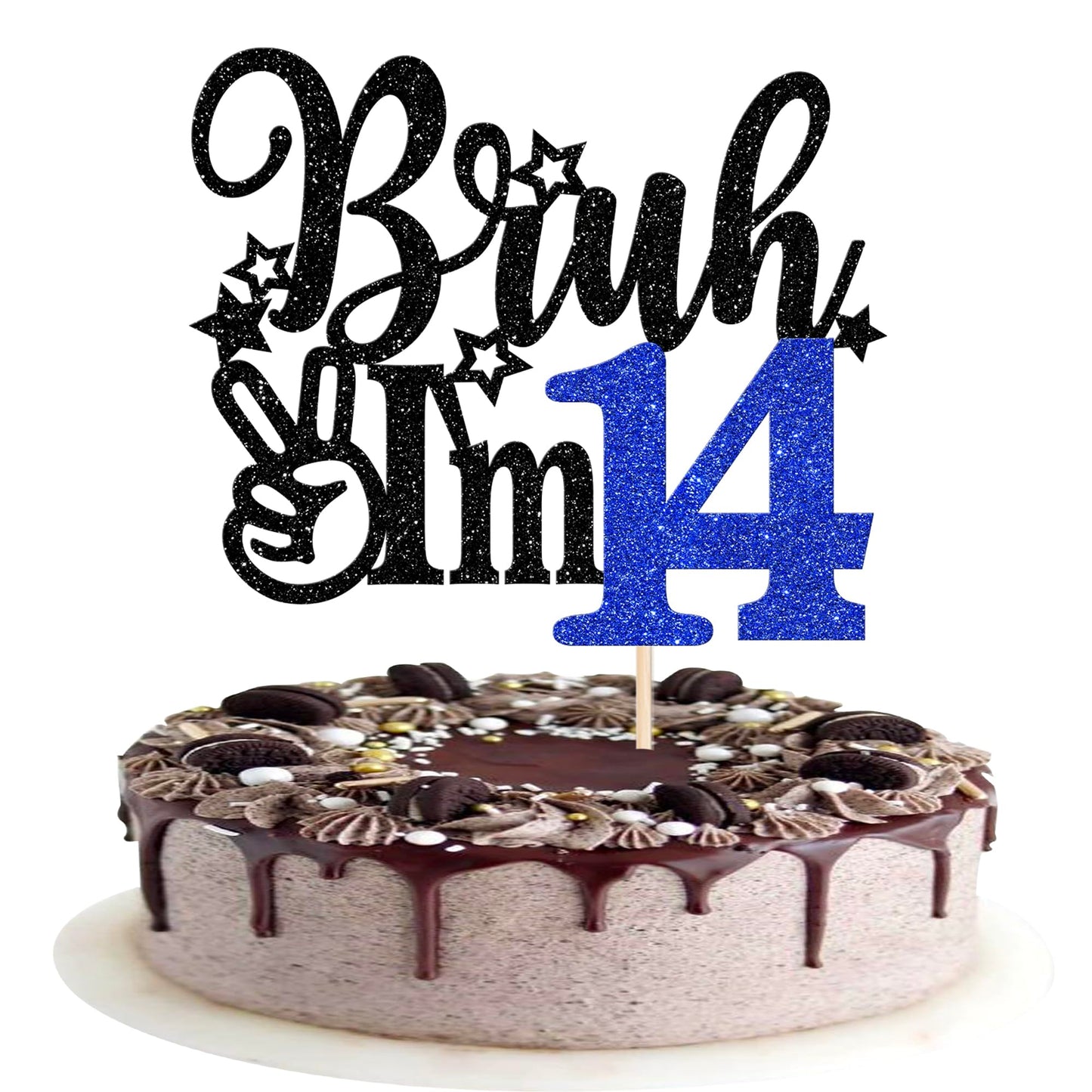 Rsstarxi Cake Topper - 14th Birthday Decoration, Blue, Model XM1222-14