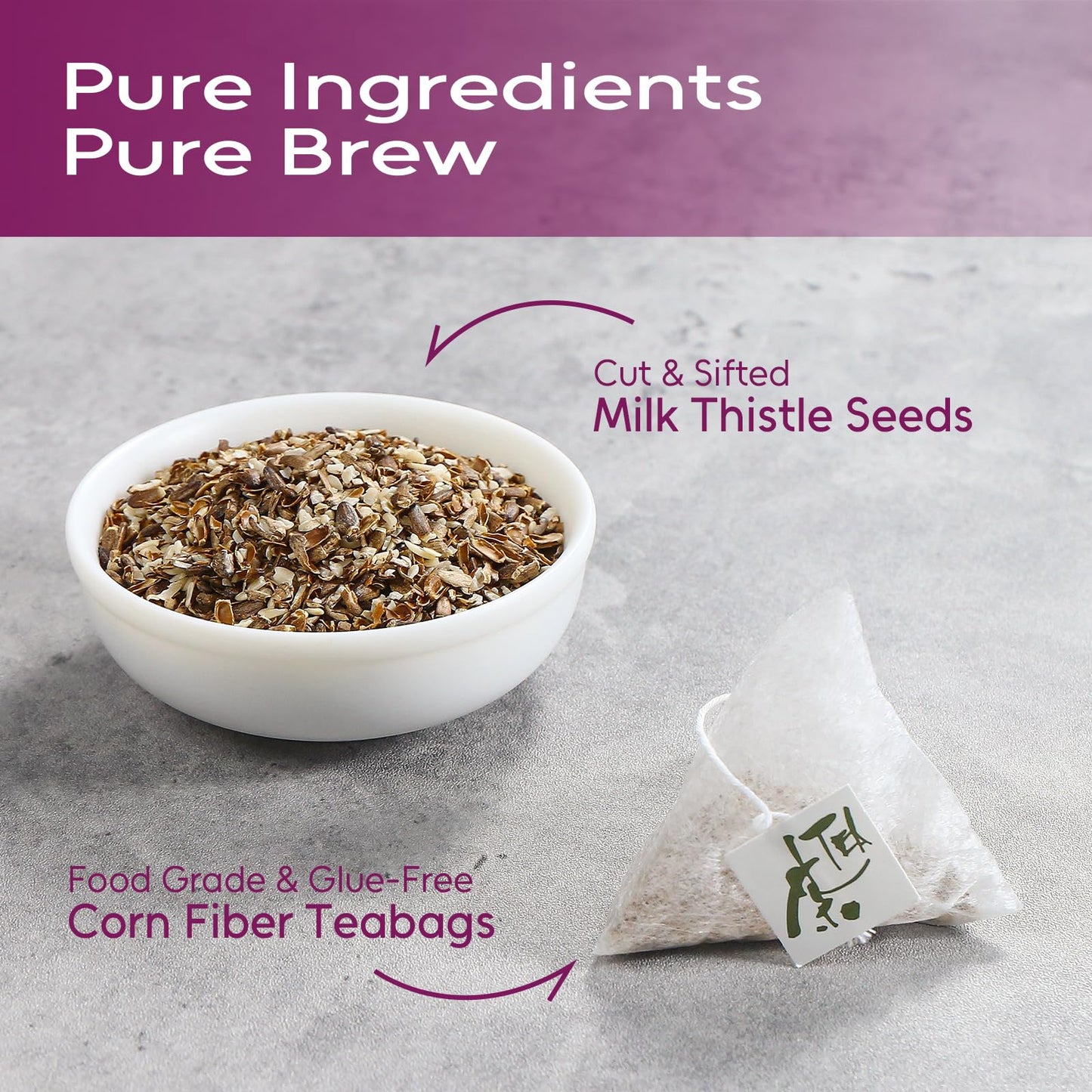 FullChea Milk Thistle Tea Bags - Herbal Detox Tea - 100 Count - Caffeine-Free