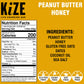 KiZE Energy Bar Peanut Butter Honey, 20 Count, Gluten Free, Dairy Free, 7g Protein, Non-GMO, High Protein Snack
