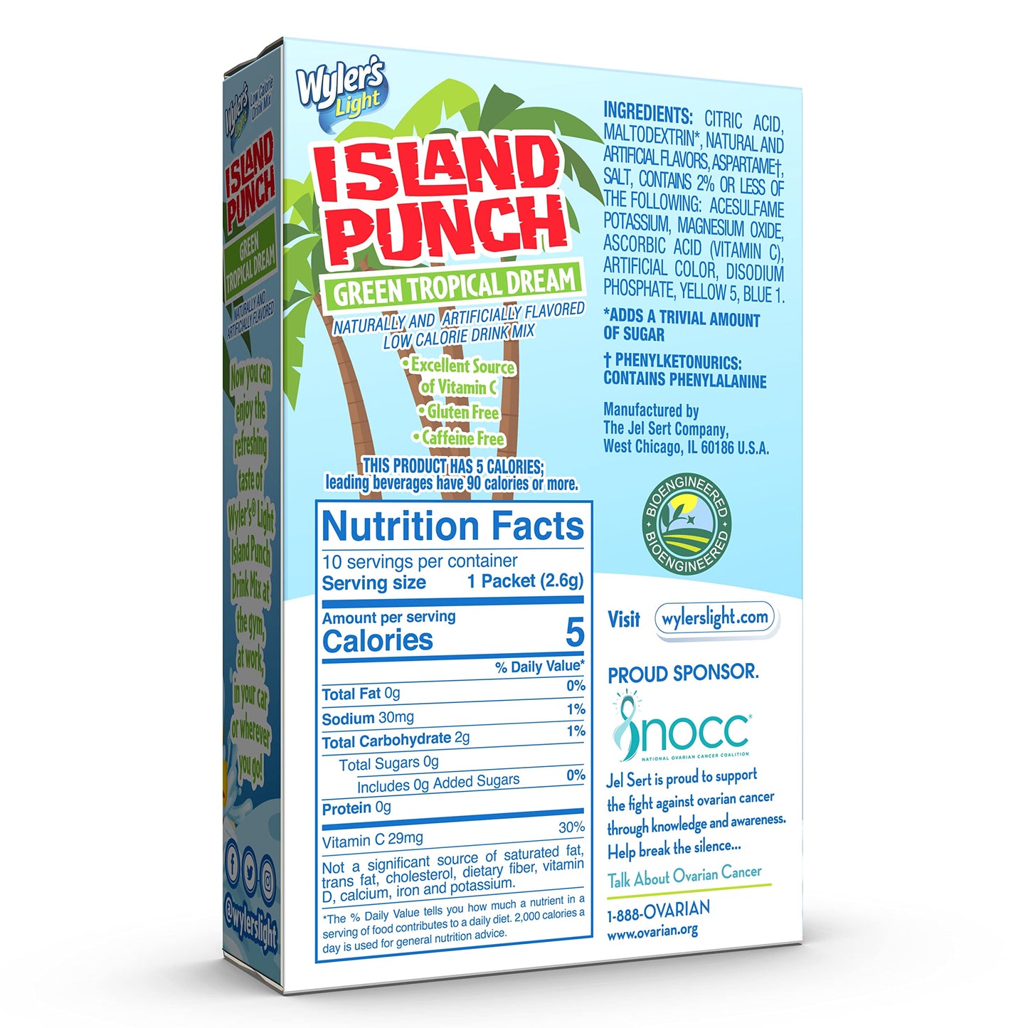Wylers Light Island Punch, Green Tropical Dream, 10 CT, 18.72 Ounce Pack