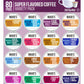 MAUDS Super Flavored Coffee Pods, 80 Count, 16 Assorted Flavors, Medium Roast, Compatible with Keurig K Cups, 100% Arabica Beans