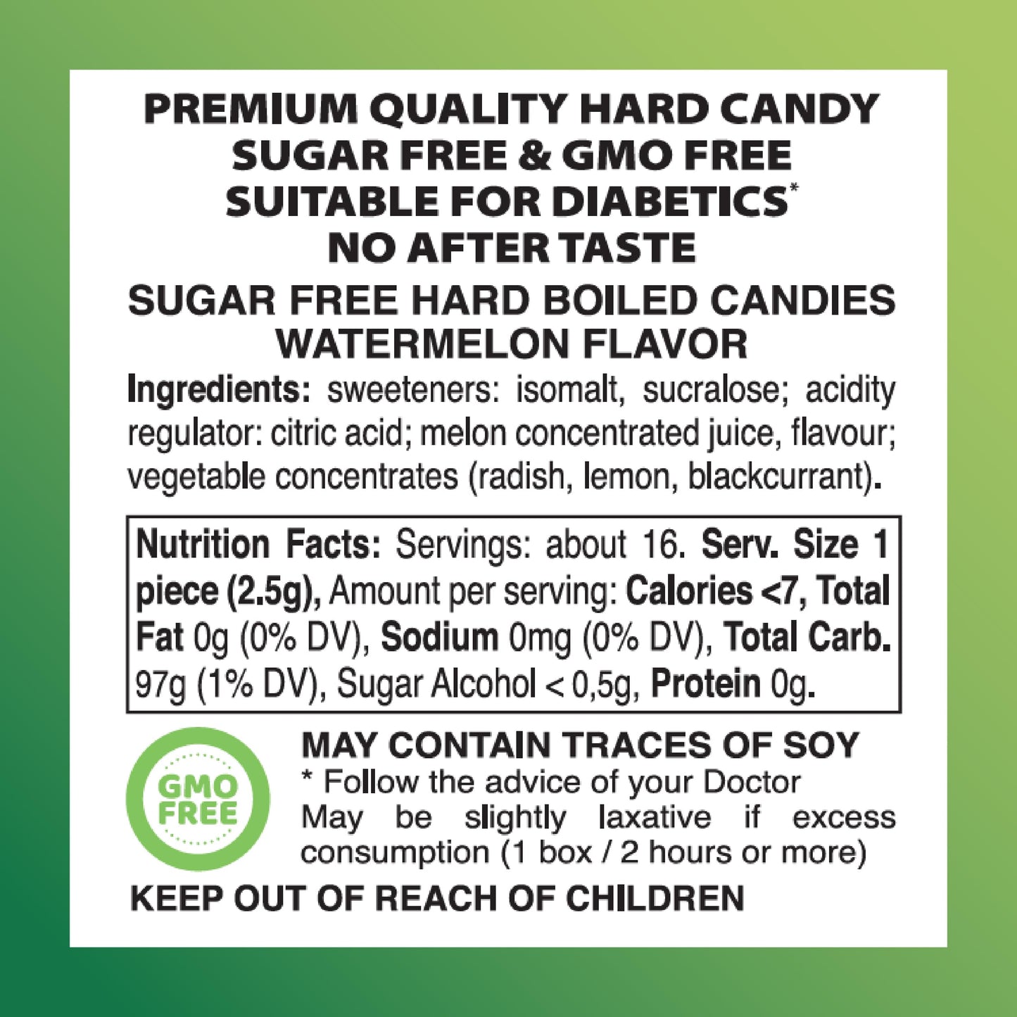 Swiss Imports Sugar Free Bonbons Hard Candy Drops, Watermelon, 1.4 Oz/40G Box, 9 Pack