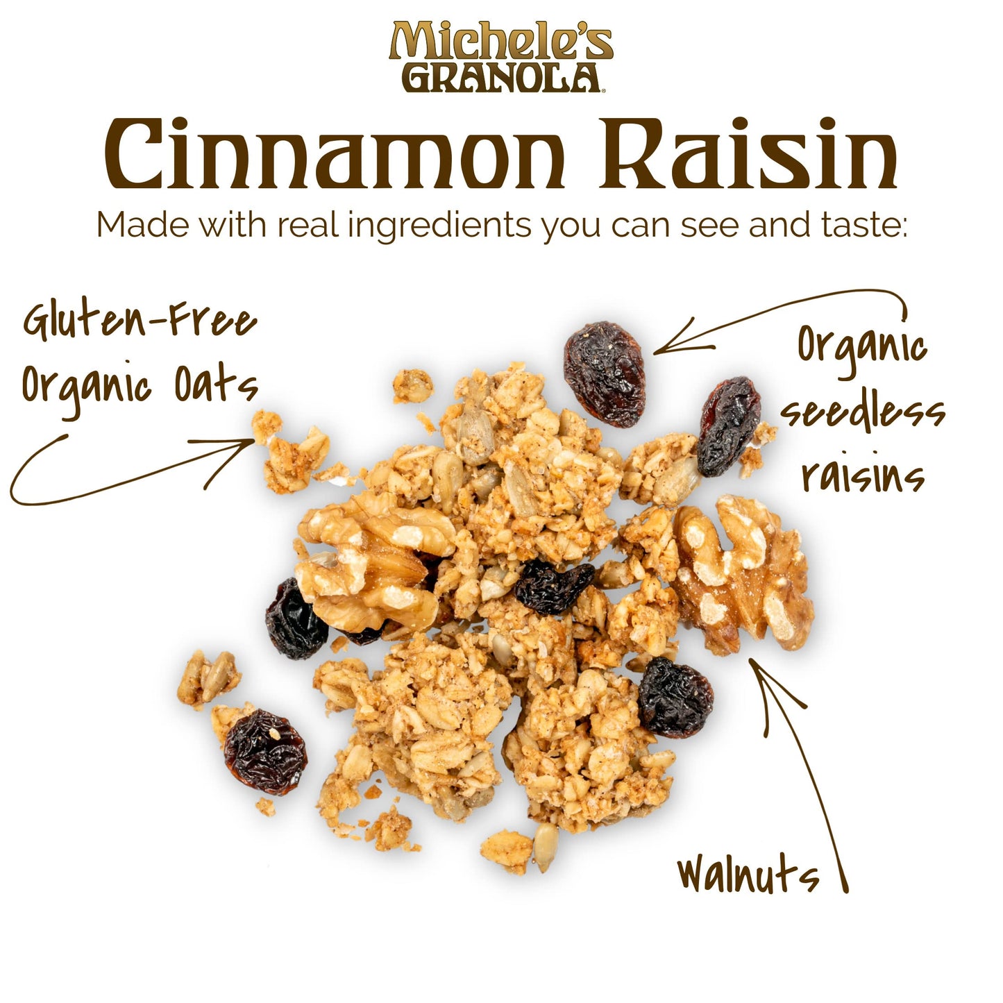 Michele'S Granola Cinnamon Raisin, Gluten-Free & Non-Gmo (12 Ounce (Pack Of 3))