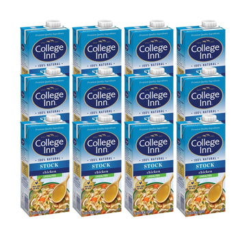 College Inn Unsalted Chicken Stock, 12 Pack, 32 Oz Carton