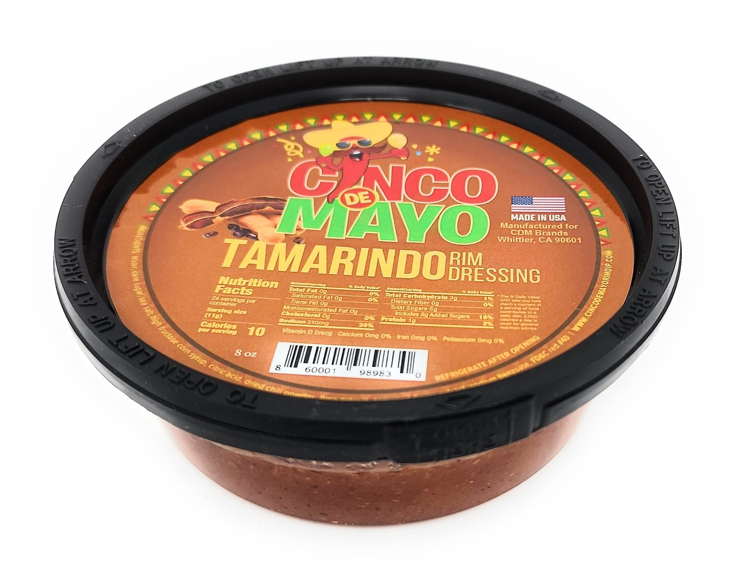 Cinco de Mayo Tamarindo Rim Dip Cocktail Dressing, 7.6 oz Container, Glass