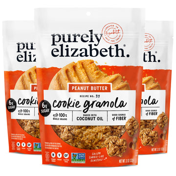 Purely Elizabeth Cookie Granola, Peanut Butter, Gluten-Free, Non-GMO (3 Ct, 11oz Bag)