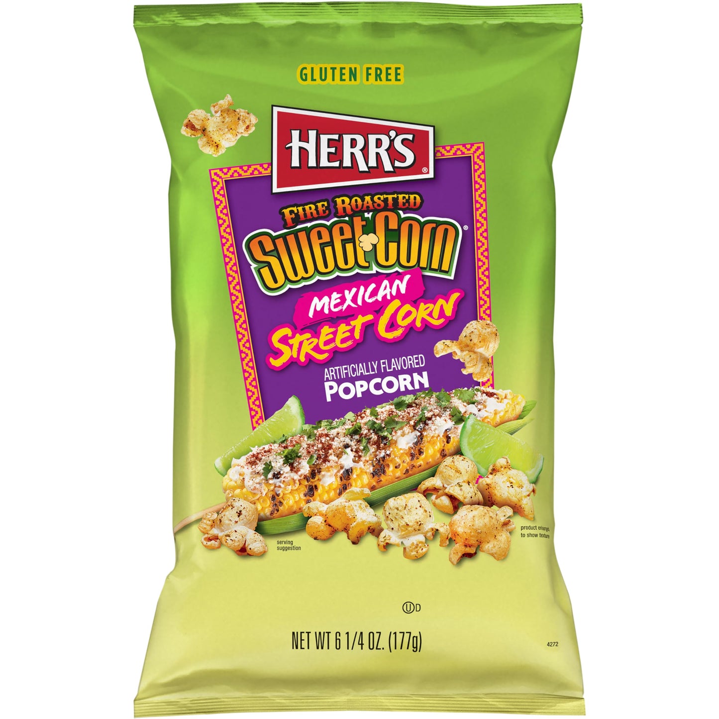 Herrs Mexican Street Corn Popcorn, 6.25 Ounce (Pack of 9 Bags) - Zesty, Savory Popcorn Inspired by Elote Flavors - Great for Pa