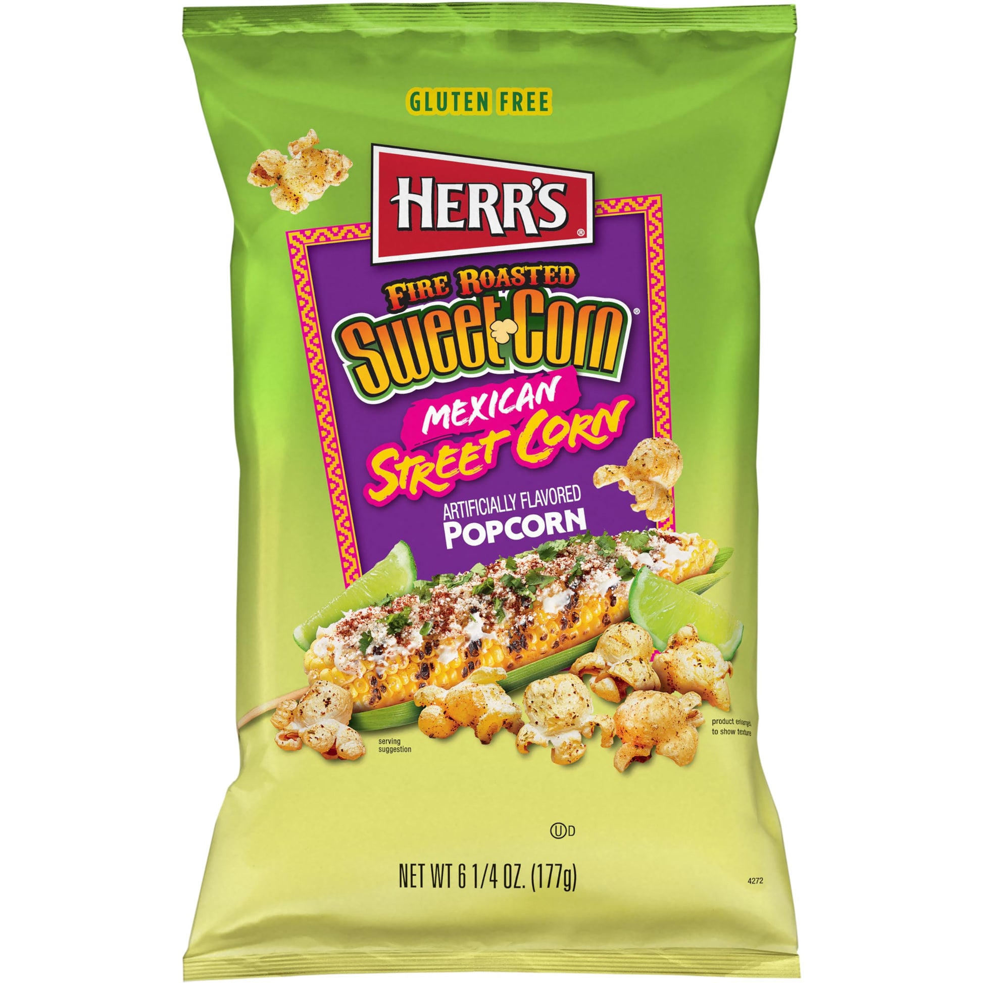 Herrs Mexican Street Corn Popcorn, 6.25 Ounce (Pack of 9 Bags) - Zesty, Savory Popcorn Inspired by Elote Flavors - Great for Pa