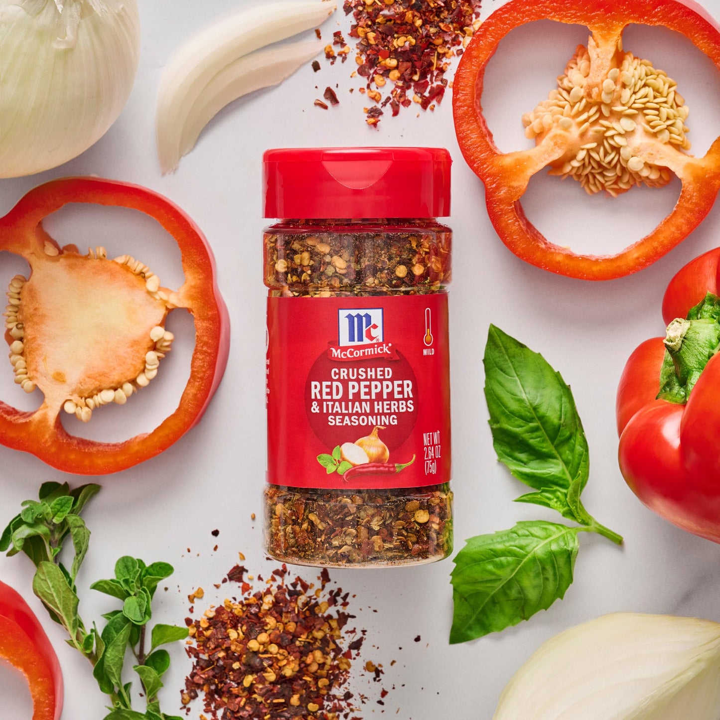 McCormick Seasoning, Crushed Red Pepper & Italian Herbs, Robust Italian Seasoning for Garlic Bread, Pasta, Dip and More, 2.64 oz