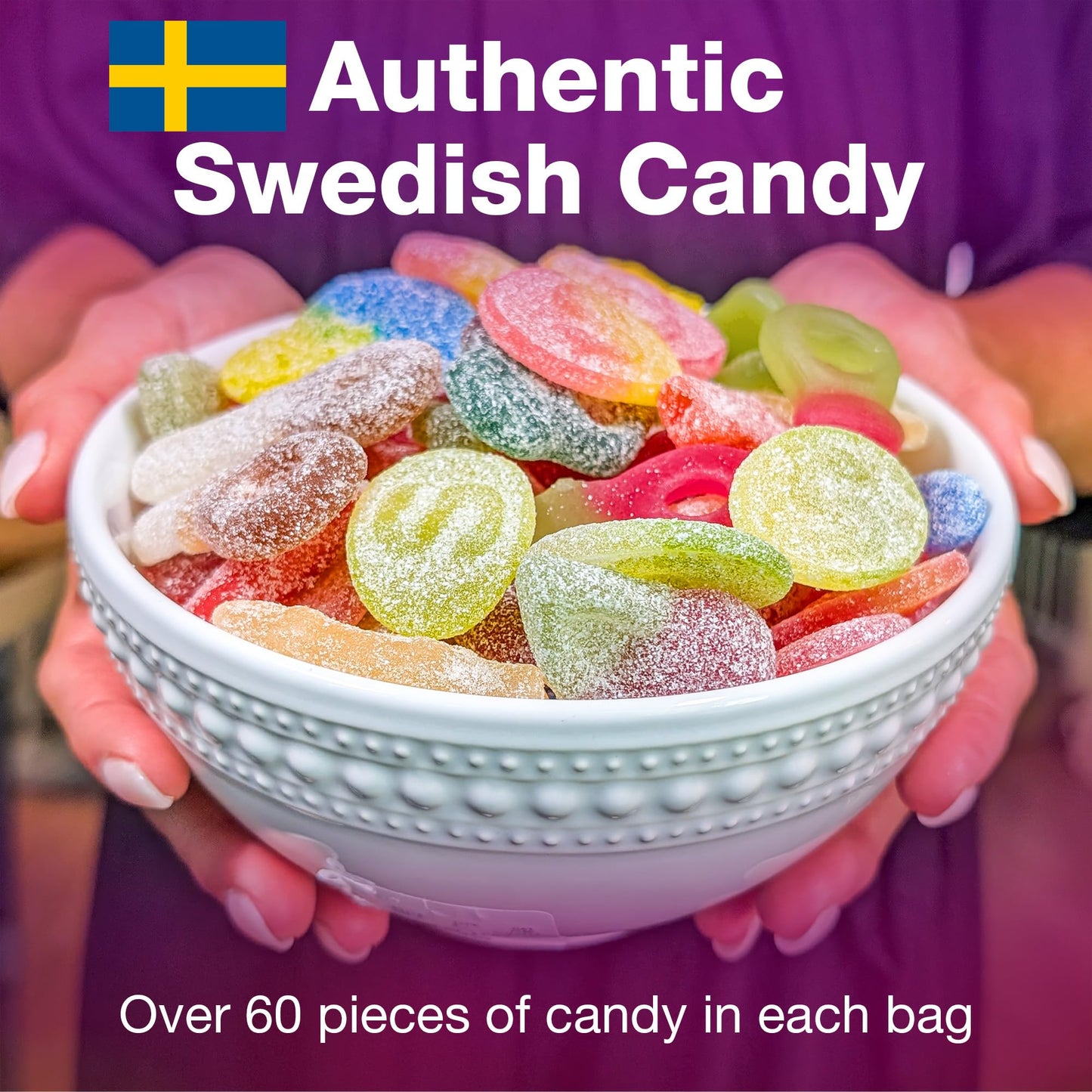 Authentic Swedish Candy Mix 1lb | Vegan Variety Pack of Sweet & Sour Swedish Candy Gummies | No Gelatin  No Corn Syrup  Gummy Pack from Sweden for Snacking  and Gifting