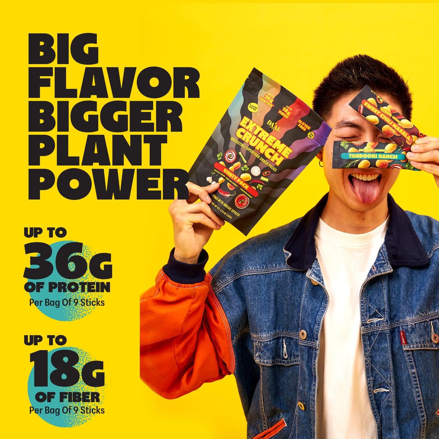 Daal By Keen Crunchy Mung Bean Snacks - Variety Pack - Plant-Based Protein, High Fiber, Gluten Free & Nut-Free - Mix into Salads
