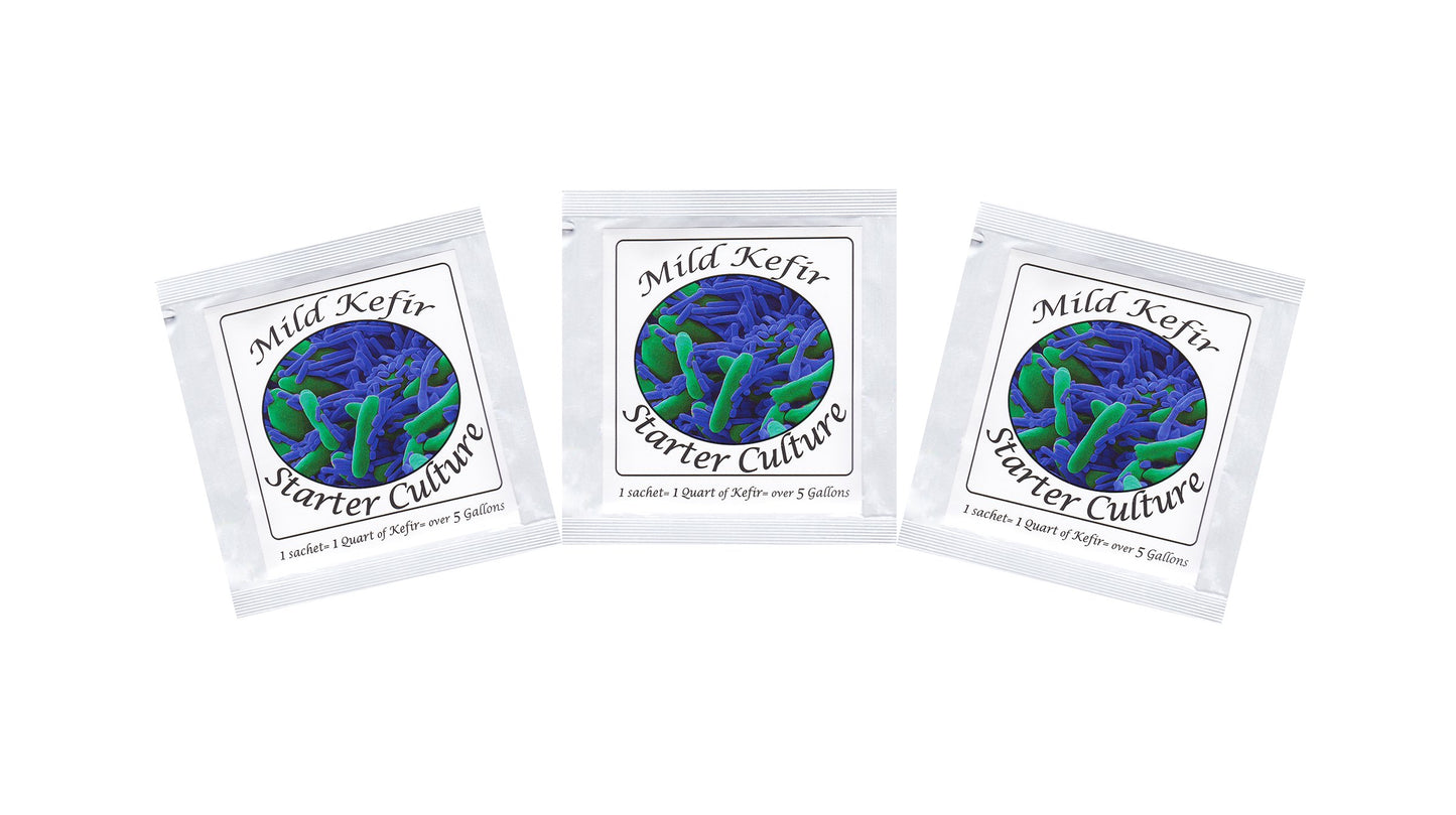 Natural Probiotic Selection Kefir Starter Cultures - Freeze-Dried Sachets for Milk Kefir, Pack of 3, 0.03 Ounce Total