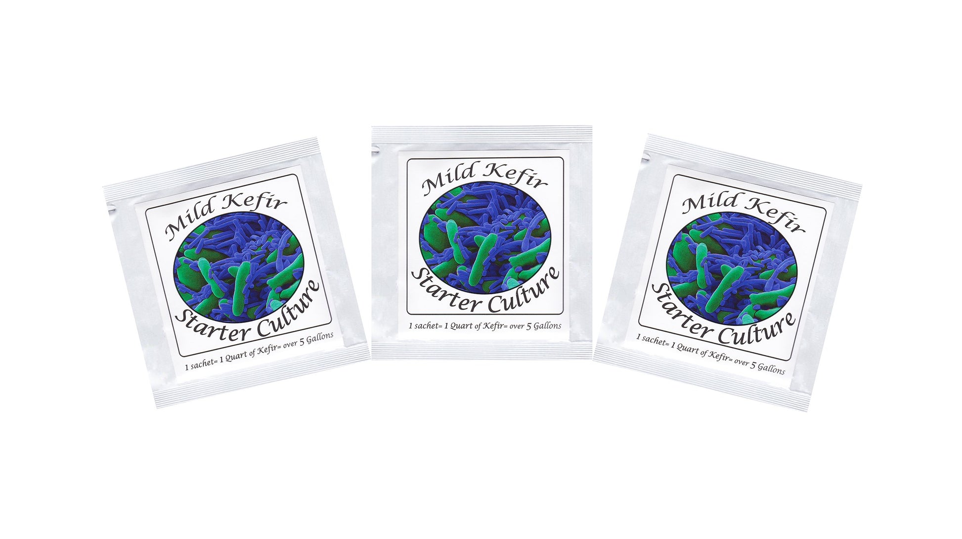 Natural Probiotic Selection Kefir Starter Cultures - Freeze-Dried Sachets for Milk Kefir, Pack of 3, 0.03 Ounce Total
