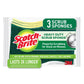 Scotch-Brite, Mmmhd3, Heavy-Duty Scrub Sponges, 3 / Pack, Yellow,Green
