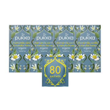 Pukka chamomile Vanilla & Manuka Honey Tea 20 Bags - Pack of 4
